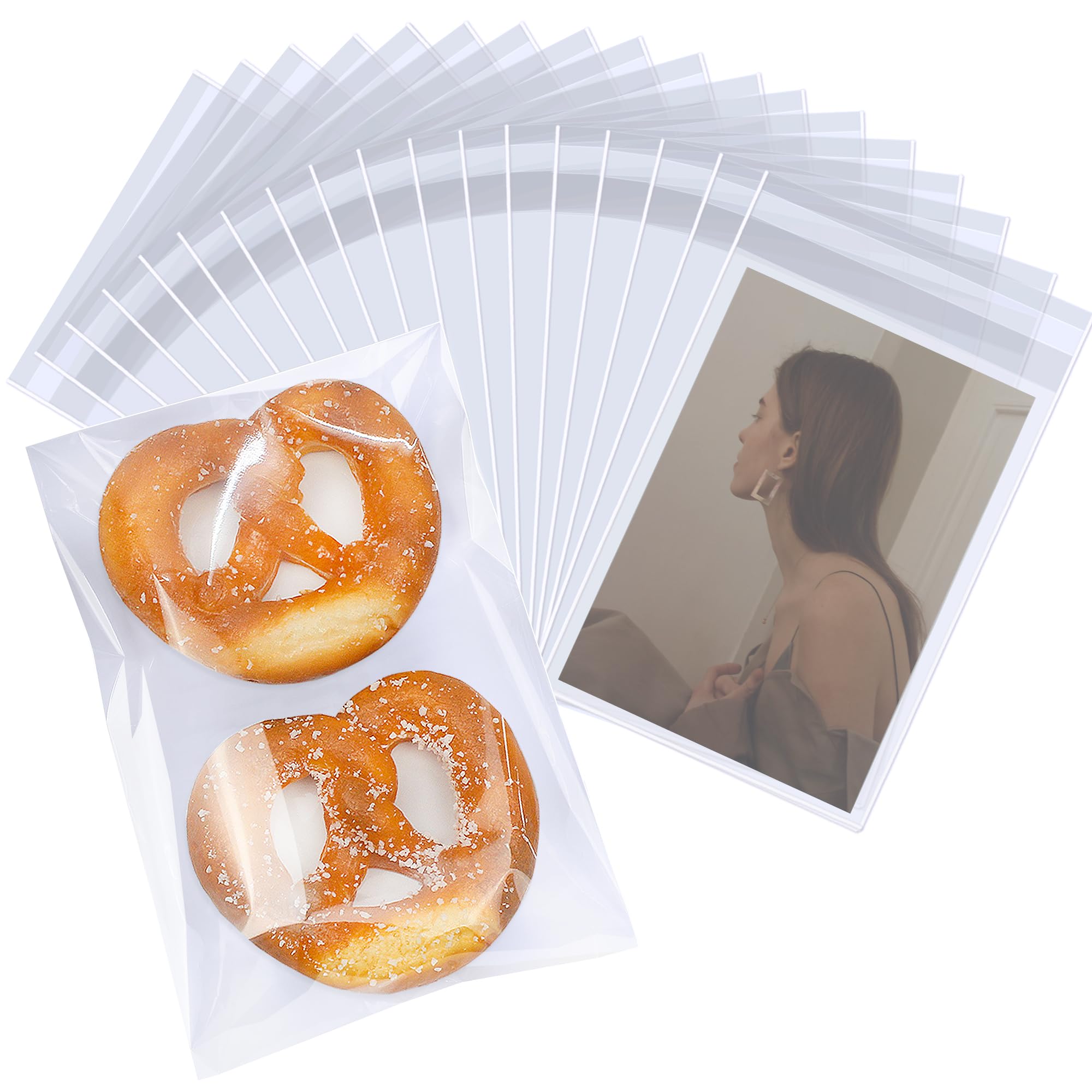 Photo 1 of PigPotParty 6"x9" Cellophane Cookie Bags Self Sealing, 200 Pcs Clear Plastic Treat Individual Cookie Bags with seal, Perfect for Goodies, Party Favors, Snacks, Gift Wrapping