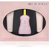 Instituto Español Aire de Sevilla Rose Gift Set for Women – Travel Size Eau de Toilette, Body Gel & Body Lotion (100 ml / 3.4 fl oz Each)