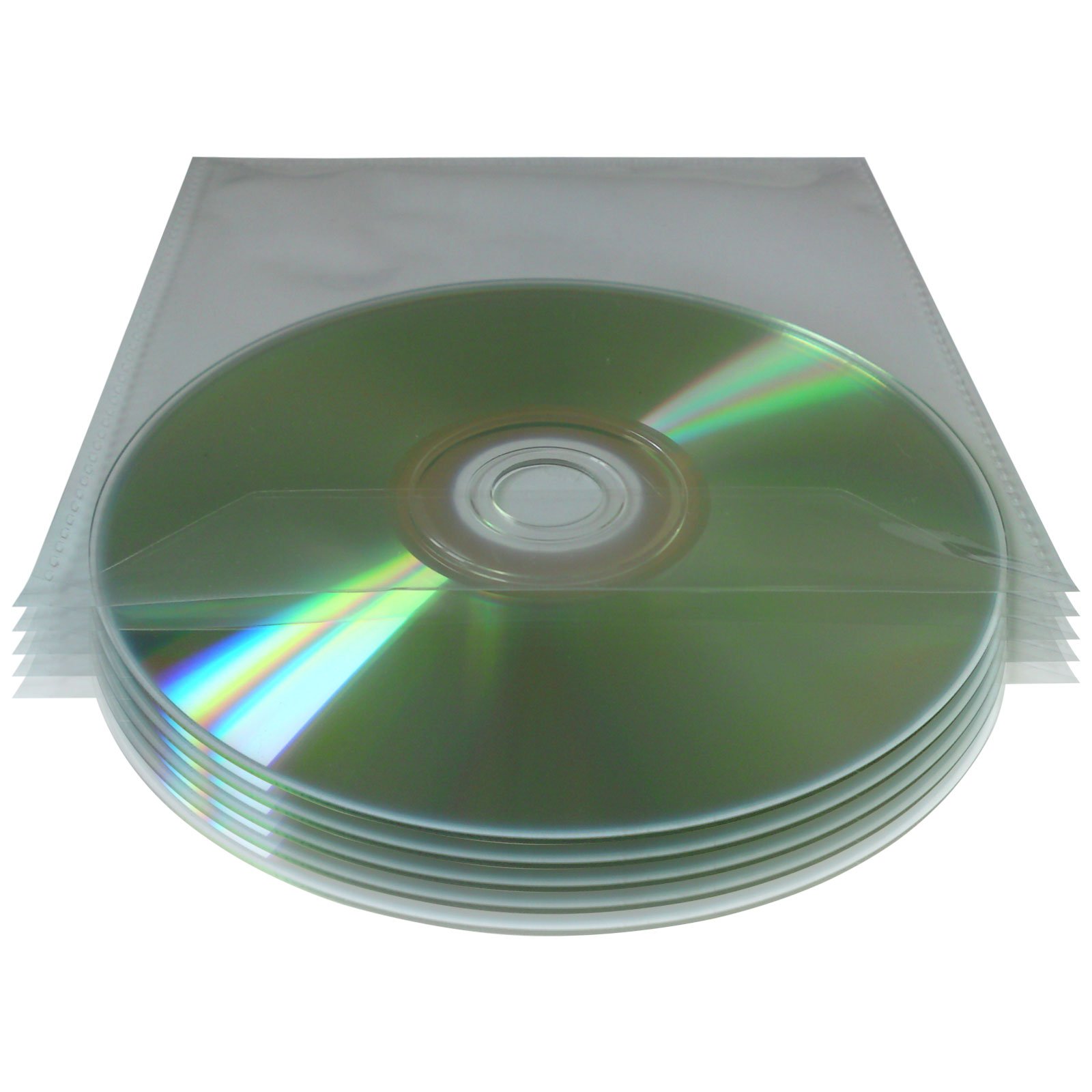 200x 80 Micron Clear Plastic CD/DVD Sleeves With Flaps