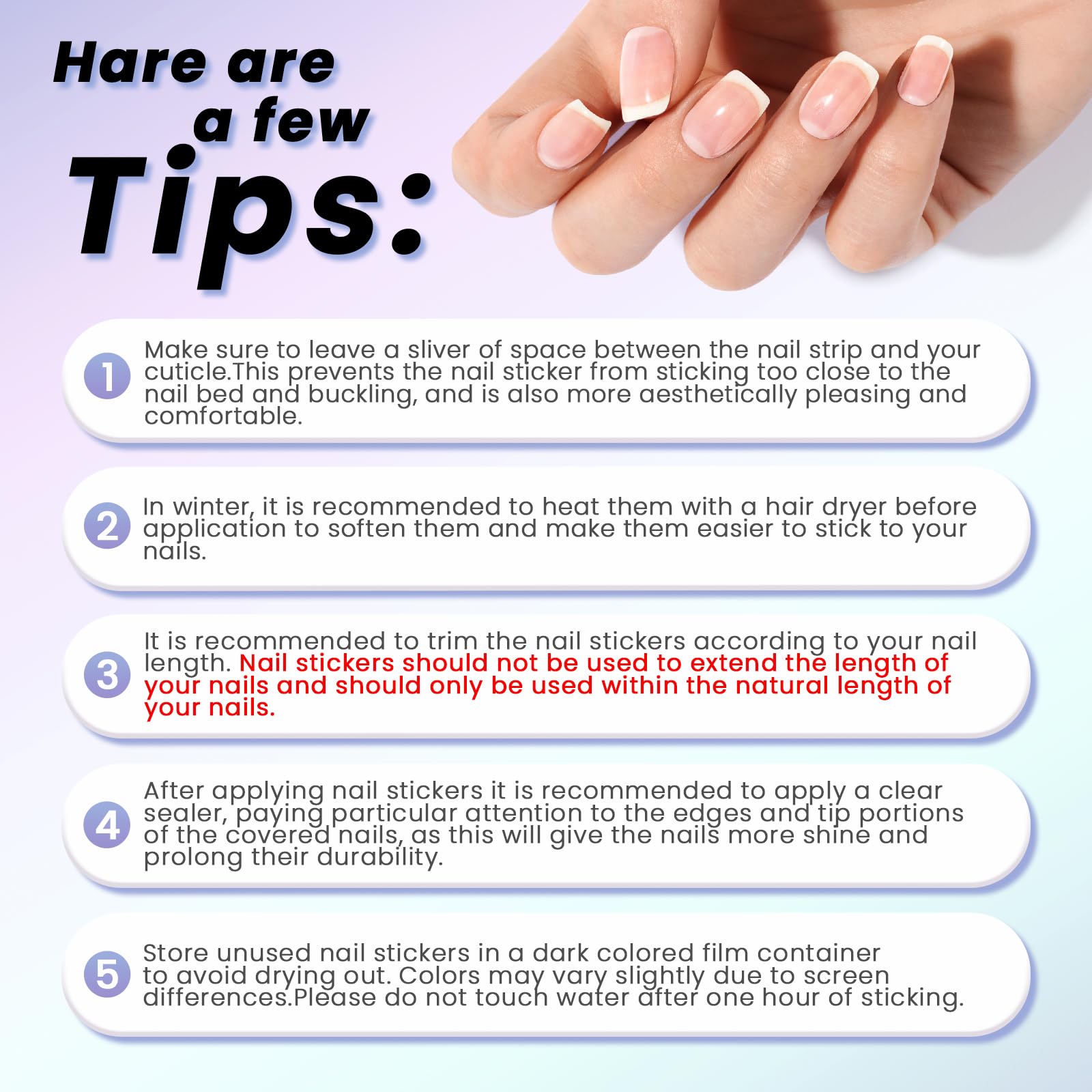 OAUEE Semi Cured Gel Nail Strips | 20 Gel Nail Stickers | Gel Nail Stickers with UV Light Required | Salon Quality, Easy Application and Removal（Transparent Pink Ombre） - Image 7