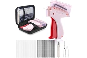 RBFSAH Stitch Gun for Clothes, Stitch Gun Quick Clothing Fixer - Quick Stitch Sewing Tagging Gun - Includes 1 Scissor, 6 Needles, 1000 Black Fasteners & 1000 White Fasteners