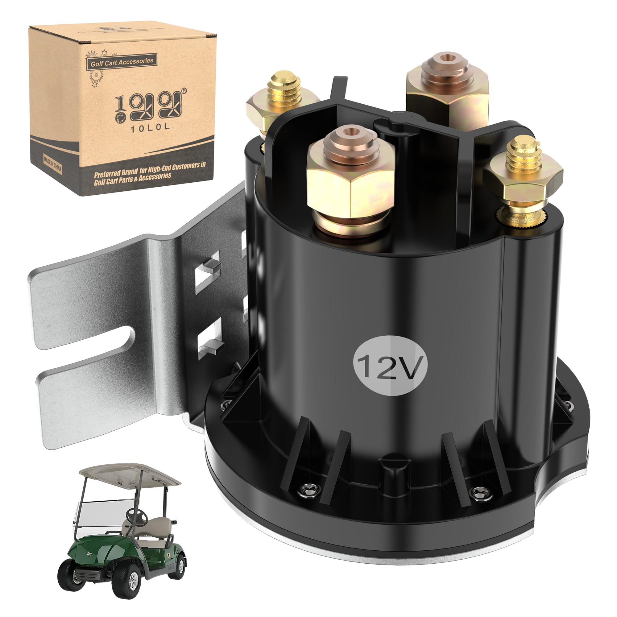 View 1 of 10L0L Golf Cart 12V Electric Solenoid Replacement for Yamaha G22 G23 G27 G28 G29 4 Terminal, OEM# 684-1261-212, 684-1251-212, JW1-H1950-00-00, JR3-H1950-00-00, J38-81950-01
