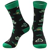 Jztfrie St Patricks Day Socks Lucky Shamrock Irish Sock for Men Women Green Novelty Socks St Patricks Decor Gifts