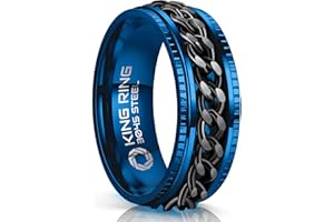 King Ring 8mm Super Spinner Rings – Second Edition of Premium Stainless Steel Fidget Rings for Men & Women – Designed in USA