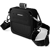 Geiomoo Silicone Case for Bose New SoundLink Micro Speaker (2nd Gen) 2025 Speaker, Protective Portable Scratch Shock Resistant Cover with Shoulder Strap and Carabiner (Black)