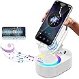 AKLLCCR Wireless Induction Audio Bluetooth Speaker 5in1 Phone Holder Emergency Rechargeable (3000mAh) with Colorful Ambient Light 300° Foldable for Tablet iPhone Android, Gifts for Men Women (White)