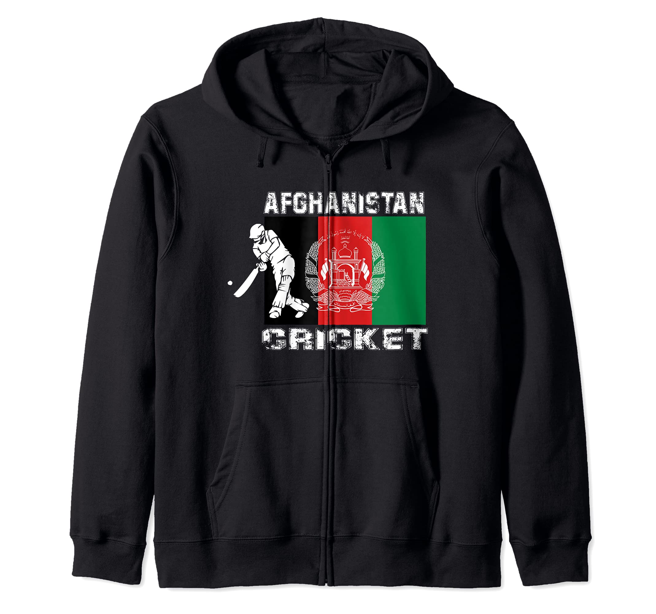 Afghanistan Cricket Batsman Batting International Fan Tee Zip Hoodie