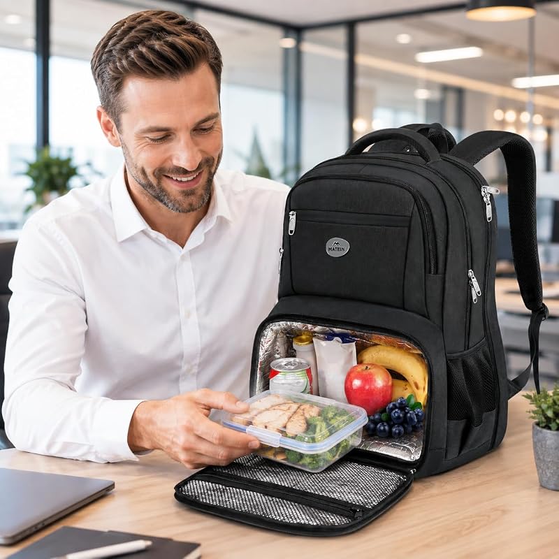 Mochila para portátil de 17 polegadas, mochila de trabalho impermeável para homens