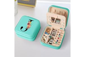 Parima Personalized Birthday Gifts - Blue Initial Travel Jewelry Case Organizer for Girls - Letter J