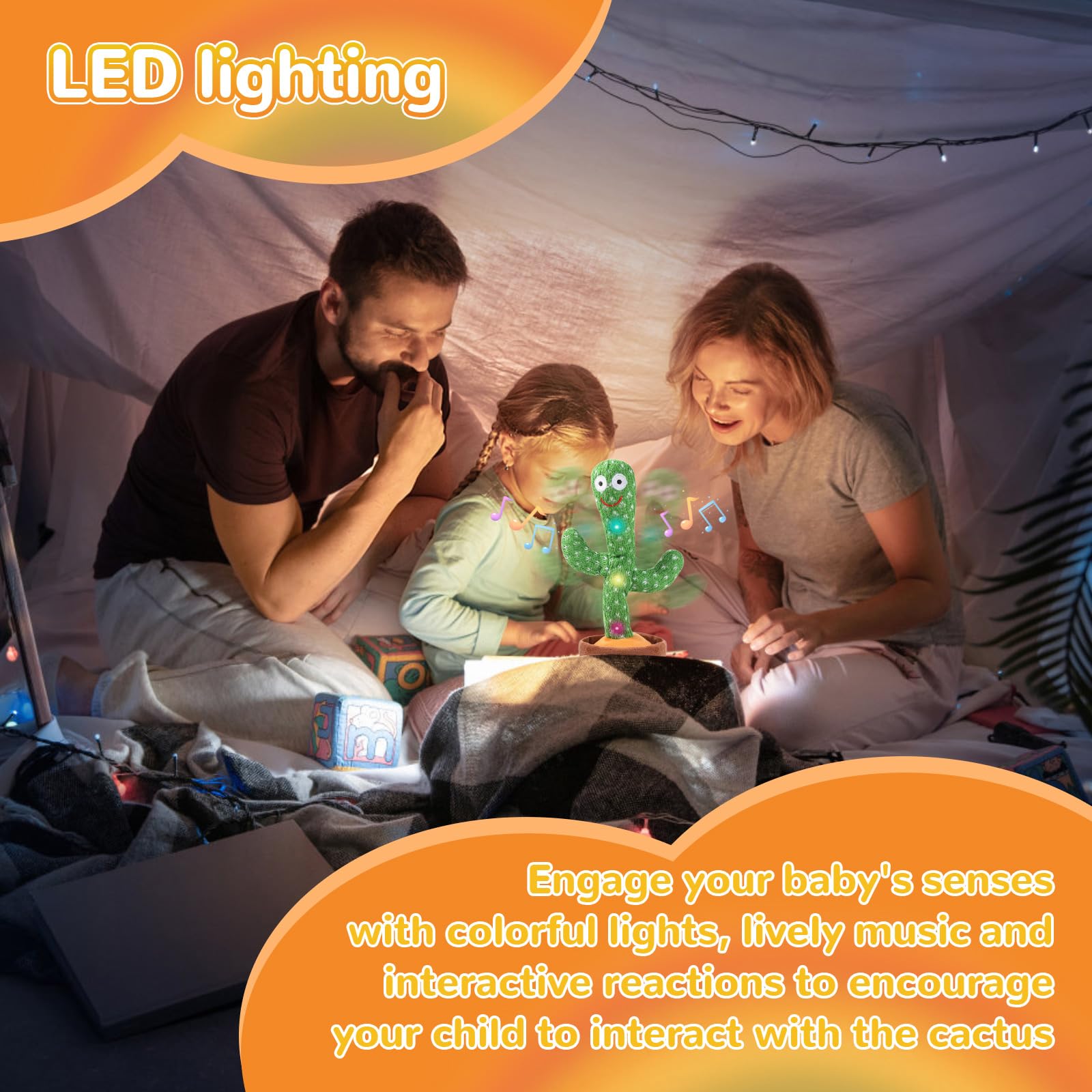 MILEGI Dancing Talking Cactus Baby Toy, Singing Mimicking Repeating Plush – Educational Interactive Toddler Toy, Repeat What You Say, Tummy Time Toys for Infant Boys Girls 1 Year Old