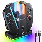 FASTSNAIL Charging Dock for Nintendo Switch 2(2025) for Joy-Con 2, Dual-Direction Magnetic Fast Controller Charger Station with 9 RGB Light & Charging Cable for Joycon 2 Stand Accessories