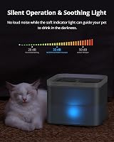 NICREW Cat Water Fountain 2L with LED Light and 3 Modes Gray view 6