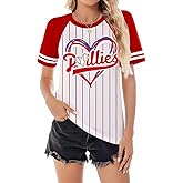 Baseball Shirt for Women Game Day Baseball Fan Shirt Mom Tee Casual Short Sleeve Tops