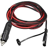SinLoon Cigarette Lighter SAE Battery Charger Cable,12V 15A Cigarette Lighter Plug to Waterproof SAE Quick Release Adapter Ex