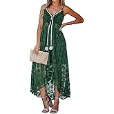 CUPSHE Women's Summer Dresses Sleeveless Lace Casual Tassel Beach Spaghetti Straps Flowy Maxi Sun Dress