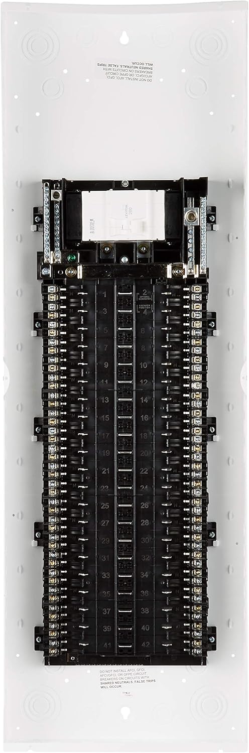 Leviton LP420-MB 200 Amp, 42-Space, 42- Circuit Indoor Load Center Enclosure with Main Circuit Breaker,Gray