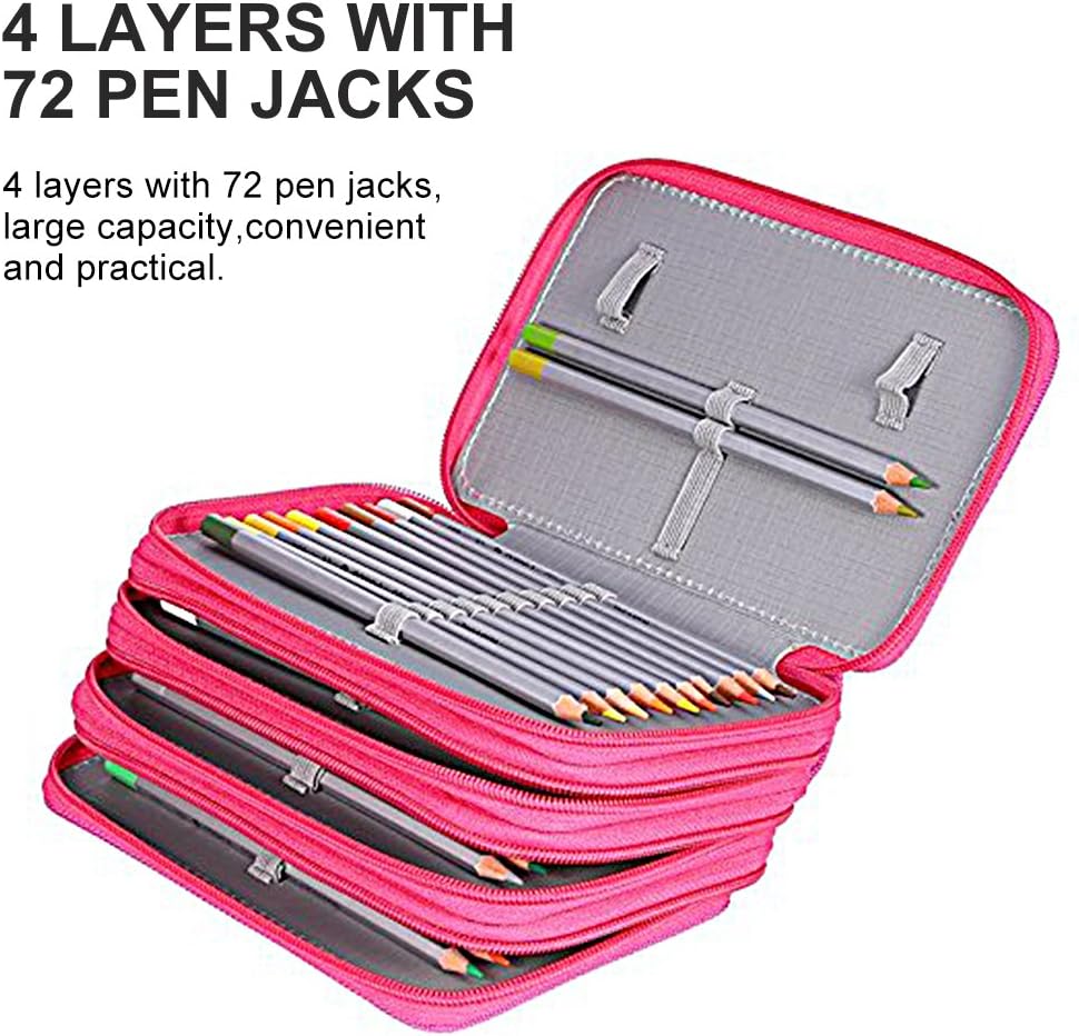 Yosoo Oxford Multi-Layer Pencil Folder, Red, 1 Stück (1er Pack) - Image 5