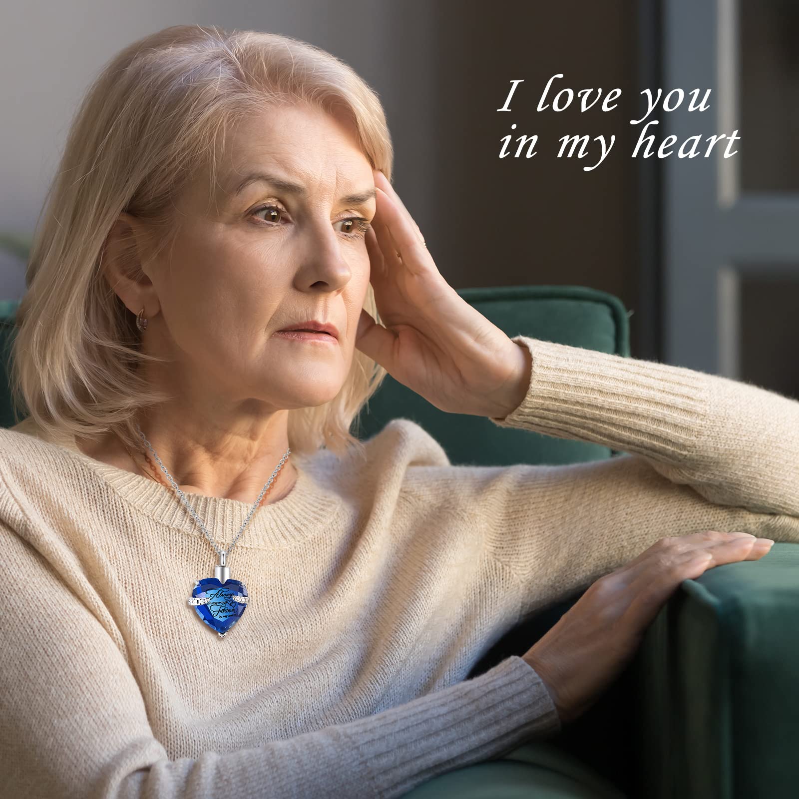 Fumete 5 Pcs Urn Necklace for Ashes Cremation Keepsake Necklace for Ashes of Loved Heart Cross Cubic Stainless Steel Memorial Locket Urn Keepsake Jewelry for Women Men, 5 Styles