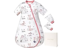 usbettas 2.5 TOG Baby Sleep Sack for Winter 6-12 Months - Super Warm Quilted Wearable Blanket with Removable Sleeves, Two-Way Zipper for Easy Diaper Changes, Soft & Cozy Infant Sleeping Bag