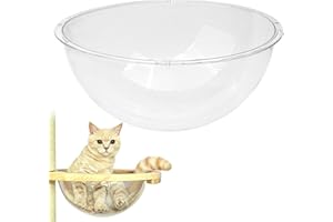 MARSRUT 12.6" Acrylic Dome Clear Plastic Pet Cat Bubble Window Capsule Space Cover, Transparent Furniture Replacement for Nest Bed Hammock Catching Tree Shelves Window Perch Accessories, Cat Tree Not Included