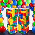 Outus 6 Pcs Building Block Party Boxes - 11.8 Inch Favor Box for Birthday Decorations, Car Trunk or Treat, Centerpieces, Block Mania Game