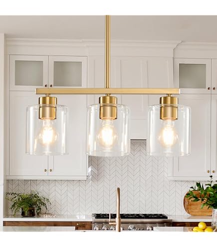 Silver 3-Pack Pendant Lighting – Hanging Fixtures With Clear Glass Shades, Adjustable Cord, E26 Base – For Kitchen Island, Dining Room, Bedroom, Hallway