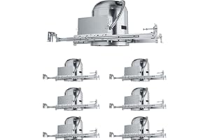 Anyhome 6 Pack 6 Inch Can Light Housing,New Construction Recessed Lighting Housing,Air Tight,E26 Base,90° Rotation Hanger Bars,IC Rated ETL