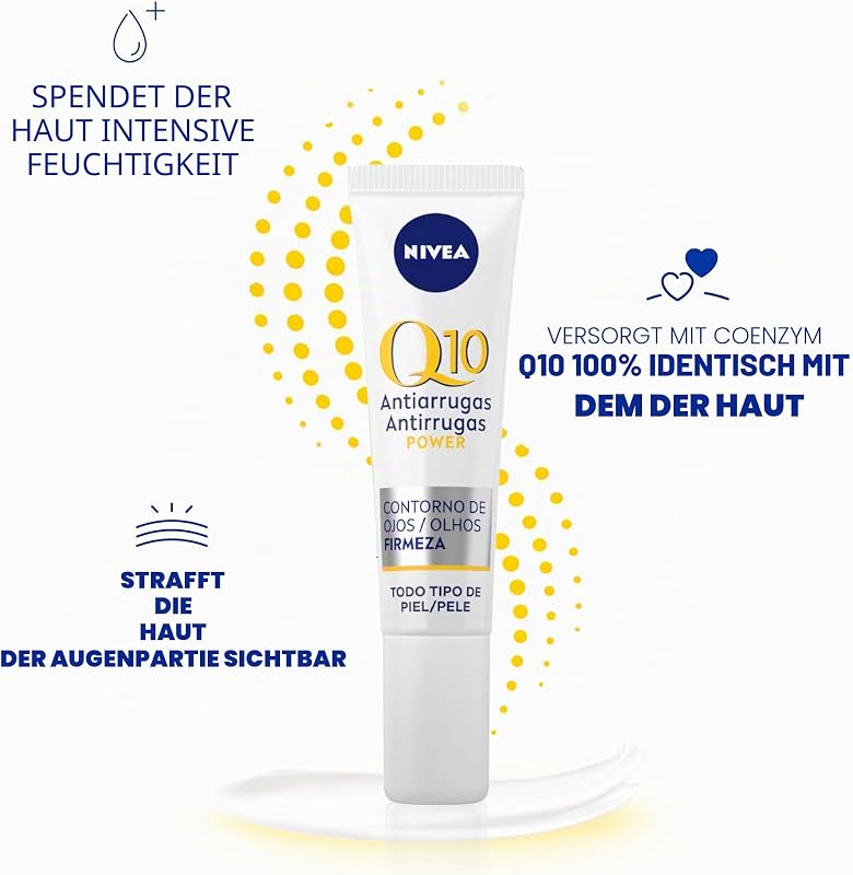 Q10 Power Antiarrugas Contorno de Ojos (1 x 15 ml), crema para el contorno de ojos, crema antiarrugas, crema antiedad para reducir las ojeras y las arrugas