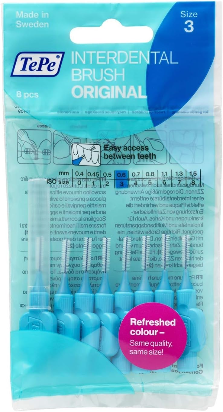 TePe Interdental Brushes 0.6mm Blue 8 Count Pack of 2