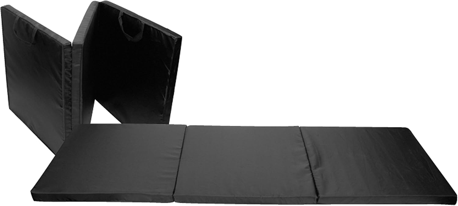 Sunny Health & Fitness Folding Gymnastics Mat - Extra Thick with Carry Handles - for Exercise, Yoga, Fitness, Aerobics, Martial Arts, Gym Mat, Cardio, Tumbling (6 FT x 2 FT) : Gymnastics Mat : Sports & Outdoors