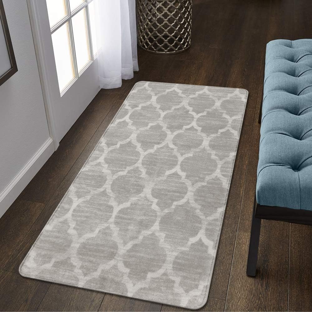 Rugs, Pads & Protectors - Lahome Moroccan Area Rug - 2’ X 4’ Non-Slip Area Rug Small Accent Distressed Throw Rugs Floor Carpet for Door Mat Entryway Bedrooms Laundry Room Decor (Rectangle - 2’ X 4’, Gray)