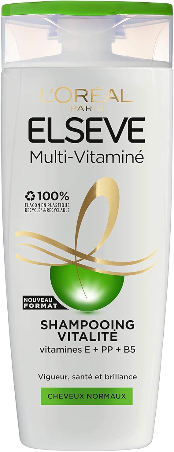 L'Oréal Paris Elseve Multi-Vitaminé Shampoing Revitalisant pour Cheveux ...