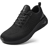 LOCFIR Womens Wide Orthopedic Walking Shoes with Cushioned Arch Support Lace-Up Running Sneakers