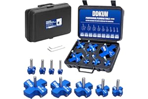 DDKUN 9Pcs PVC Pipe Reamer Kit, PVC Fitting Saver for SCH40, Includes 1/2, 3/4, 1, 1-1/4, 1-1/2, 2, 2-1/2, 3, 4,Plumbing Pipe Fitting Tools with 4 Blades-Compatible with 1/2" Drills