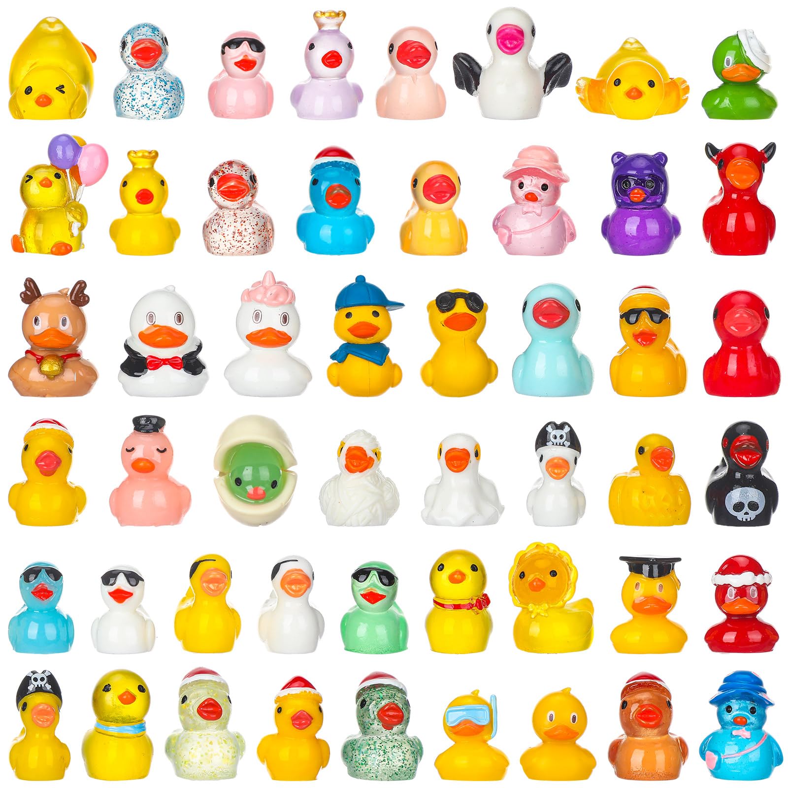 Photo 1 of  Mini Resin Colorful Ducks Plastic Tiny Animals to Hide Miniature Figures Small Figurines Craft Ornament for Garden Dollhouse Micro Landscape Ornament Decoration