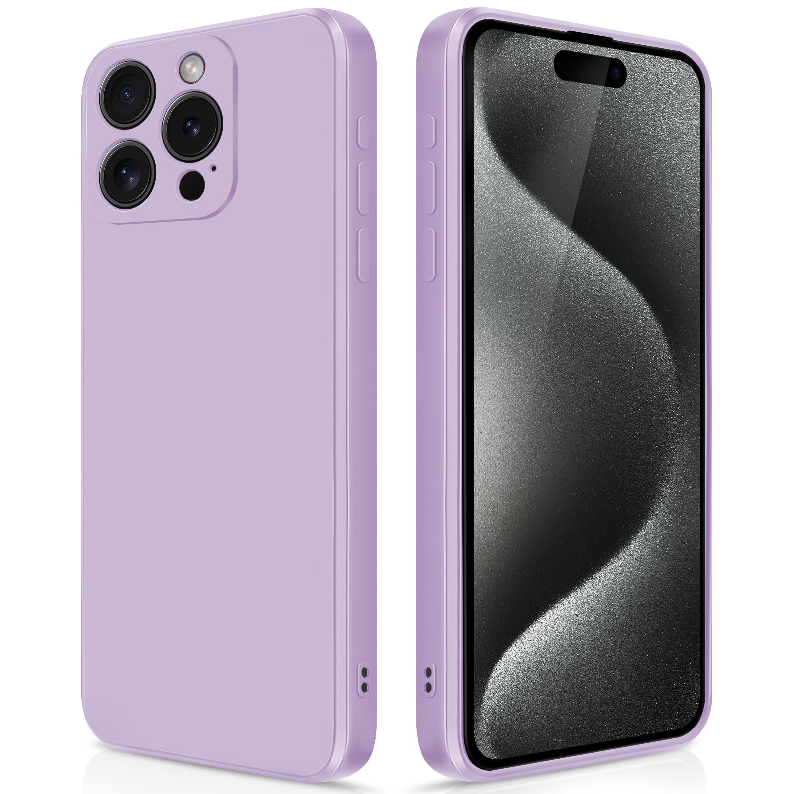 GiiYoon Case Compatible with iPhone 15 Pro Max, Silky-Soft Touch Full-Body Protective Phone Silicone Case, Shockproof Cover with Microfiber Lining, Purple — image 1
