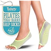 Tucketts Ballerina Ballet Socks for Women, NonSlip Toeless Pilates Grip Socks for Barre & Barefoot Workouts, Size 5-9, 1 Pair