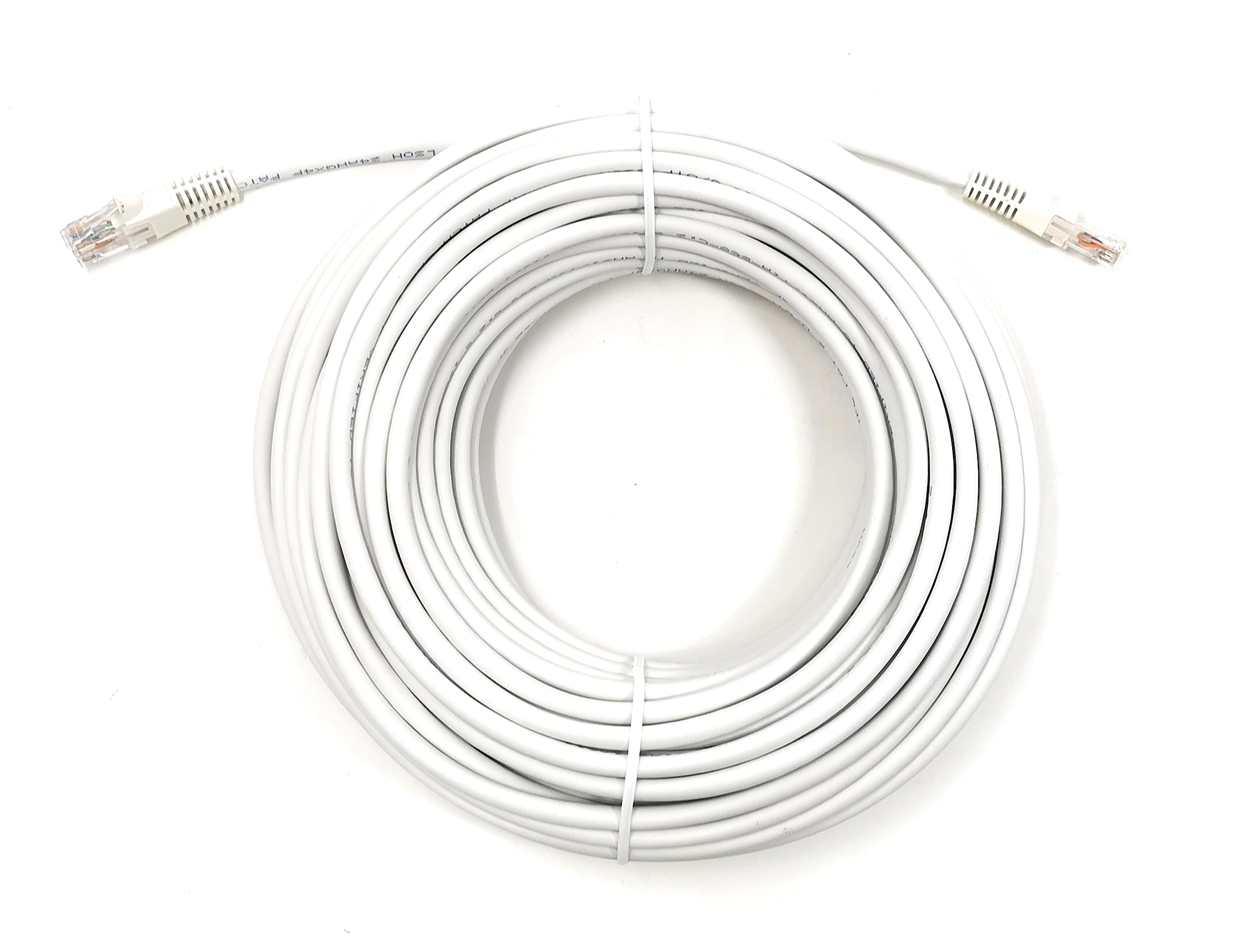 Cat6 RJ45 (UTP) Connector Ethernet Cable, LSZH Snagless Patch 24AWG Bare Copper Cores Lead for Internet, Data Transfer, Router, Modem, CCTV, Smart TV, PC, Laptop (25m, White)