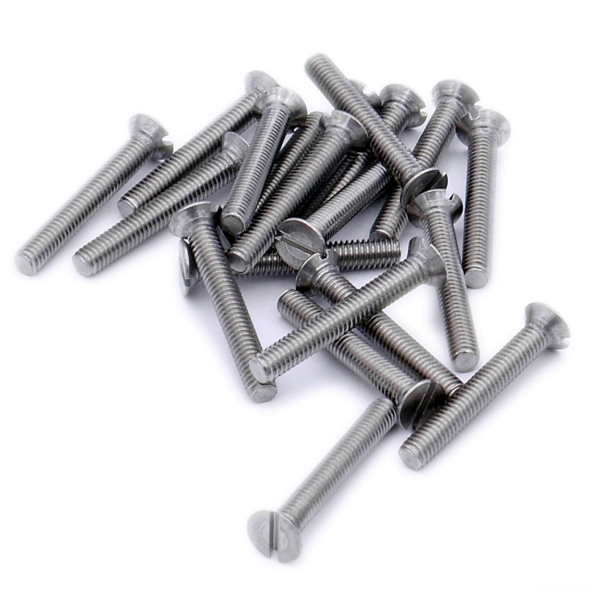 M3 (3mm x 14mm) Slot Countersunk Machine Screw (Bolt) - Stainless Steel (A2) (Pack of 20)