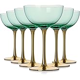 Cyrelwing Green Martini Glasses Set of 6 Green Cocktail Glasses|Colored Coupe Glasses Set for Espresso,Martini,Champagne