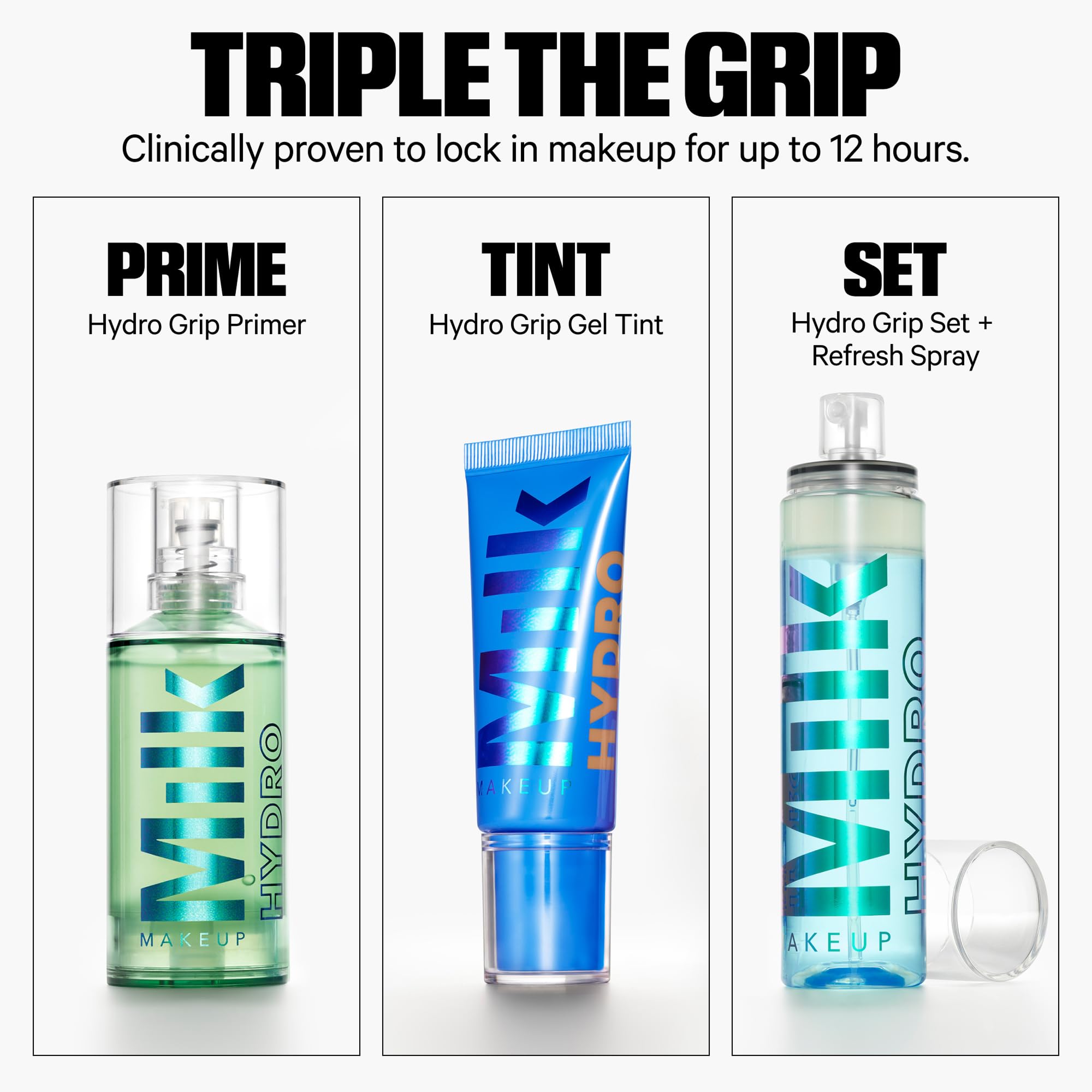 Milk Makeup Hydro Grip Primer with Hyaluronic Acid + Niacinamide – Hydrating Face Primer Grips Makeup for Up to 12 Hours – Silicone-Free, Lightweight Gel with Dewy Finish