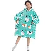 Pterygoid Wearable Blanket Hoodie for Kids,Toddler Oversized FLeece Hooded Sweatshirt with Pocket for Children Girls Boys