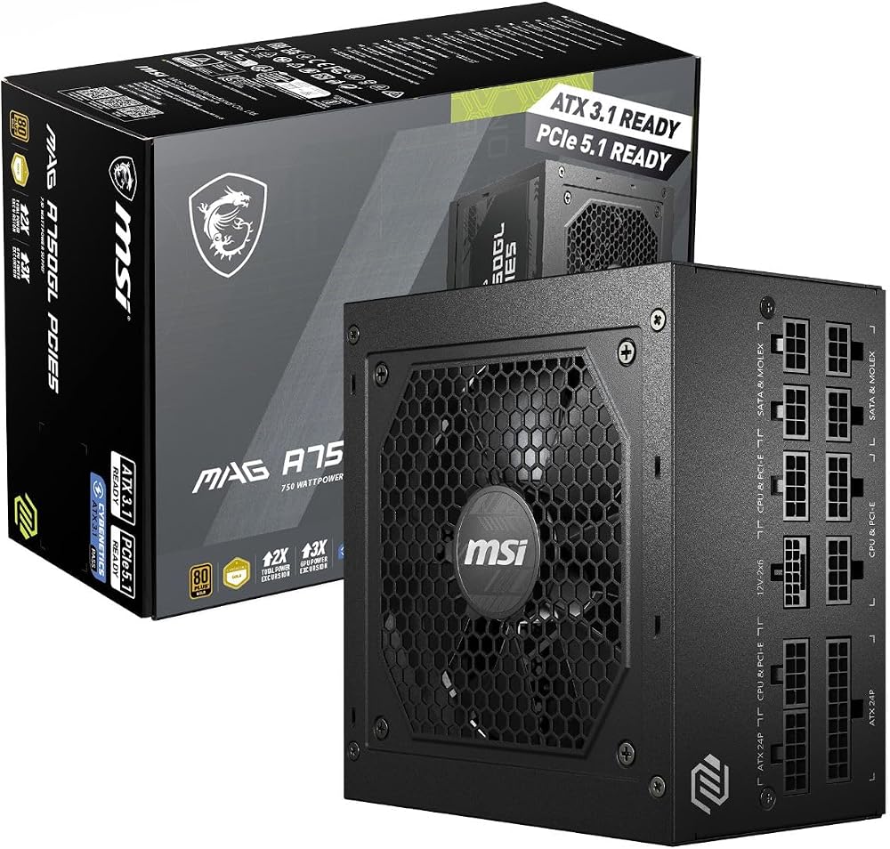 MSI MAG A750GL 750W ATX 3.0 PCIe 5.0 80 Plus Gold Fully Modular