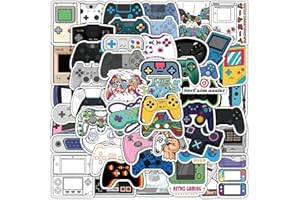 INCHOLL 50 Pcs Retro Gamepad Stickers Game Controller Decals for Water Bottle Hydro Flask Laptop Luggage Car Bike Bicycle Vinyl Waterproof Gaming Stickers Pack