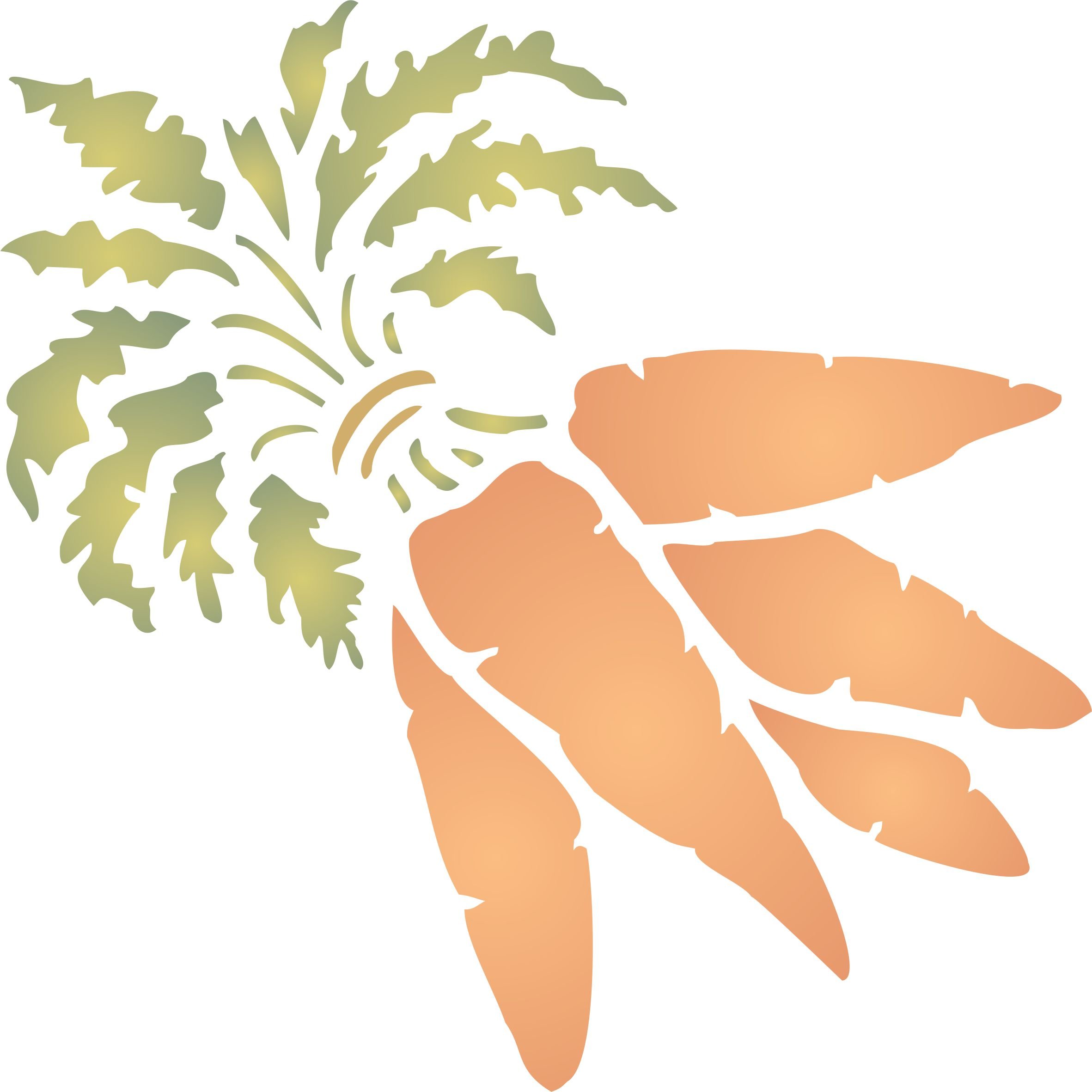 Carrot Stencil - 11.5 x 11.5cm - Reusable Fruit Vegetable Kitchen Wall Stencil Template