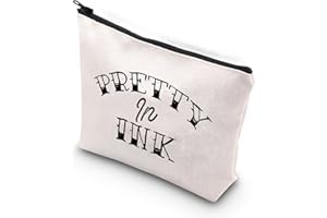WCGXKO Tattoo Lover Gift Tattoo Artists Gift Pretty in Ink Addicted to Ink Zipper Pouch Makeup Bag (Pretty in Ink)