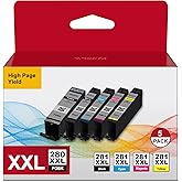 280XXL 281XXL Ink Cartridges Compatible 280 281 for Canon Ink 280 and 281 Cartridges for Canon tr8620a Ink cartridges to Use with TR8620 TR8520 TR8600 TS9521C TS702a Printers with Scan, Copy (5 Packs)