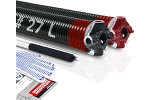 KAIMINDOGZ Pair of 2" Garage Door Torsion Springs Set with Non-Slip Winding Bars & Gloves, High Quality Precision Electrophoresis Black Coated, for Replacement & Installation, MIN 16,000 Cycles (0.225x2''x27'')