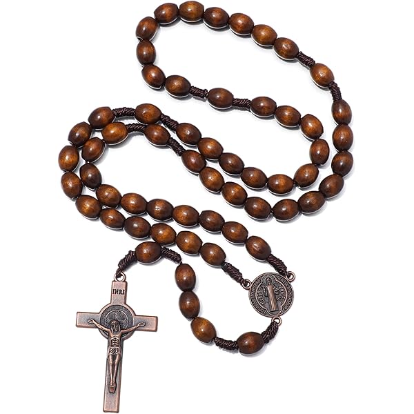 Rosario di San Padre Pio in legno d'ulivo - Galleria Mariana