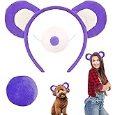 Bear Costume Accessories Set Animal Ears Headband Tail Nose Cartoon Cosplay Prop Kit 101 Day Christmas Dress up Party